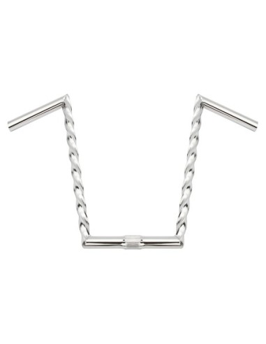V Ape Square Twisted Handlebar 15 25.4mm Chrome.